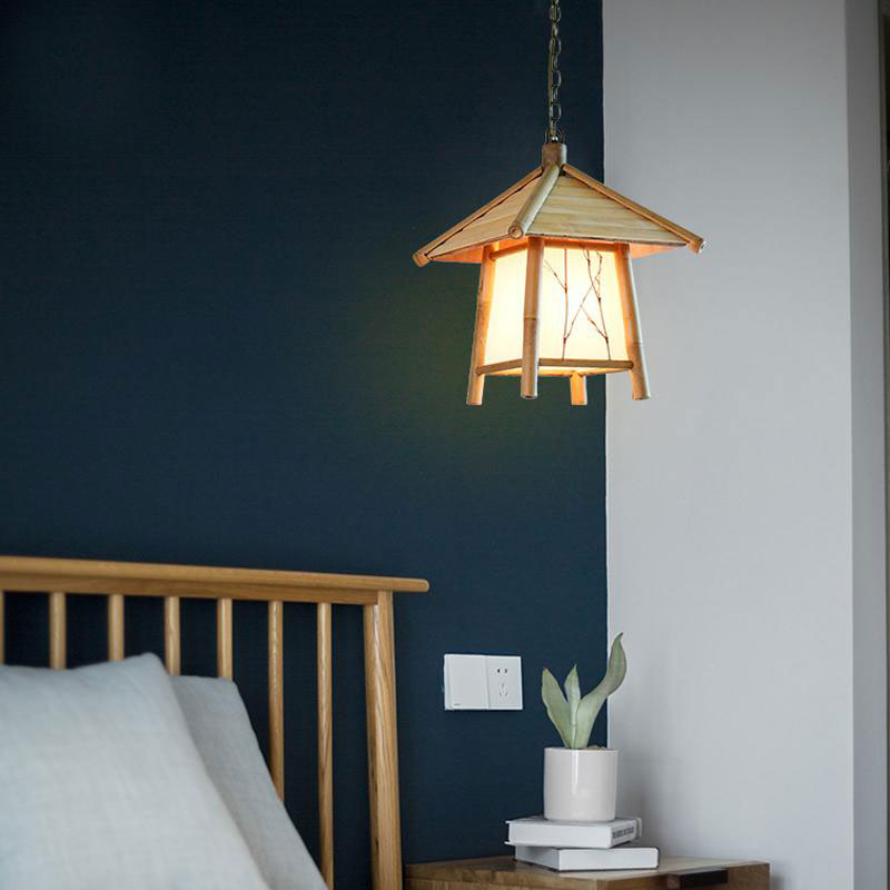 Bamboo House Shade Pendant Light By Artisan Living-6