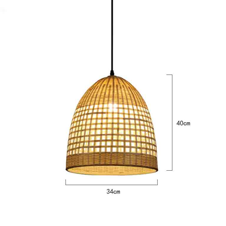 New Bamboo Wicker Rattan Basket Shade Pendant Light By Artisan Living-5