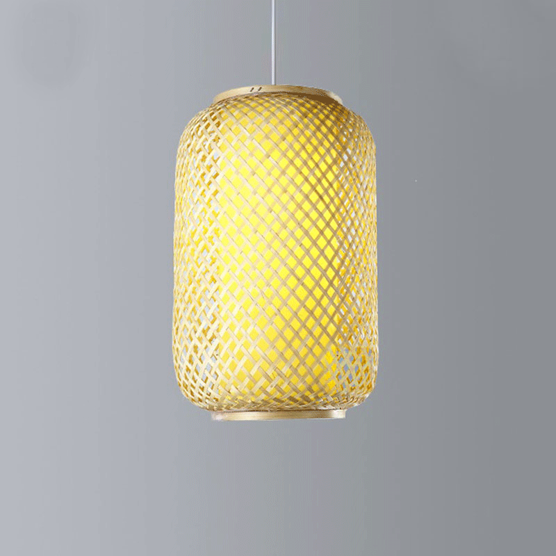 Bamboo Wicker Lantern Pendant Light By Artisan Living-4