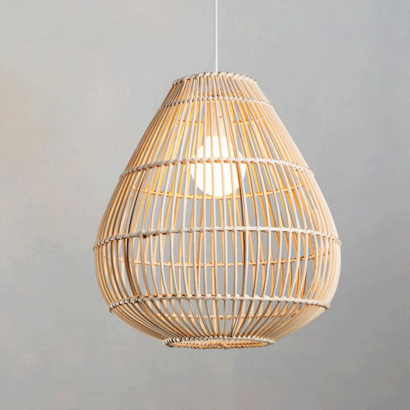 Wicker Rattan Drip Shade Pendant Light By Artisan Living-3