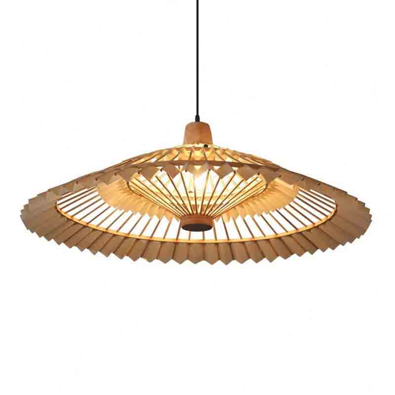 Bamboo Wicker Rattan Umbrella Pendant Light By Artisan Living-12336-2