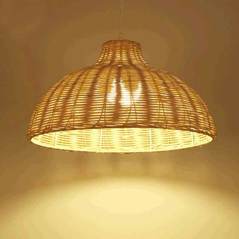 Round Natural Wicker Pendant Light By Artisan Living-5