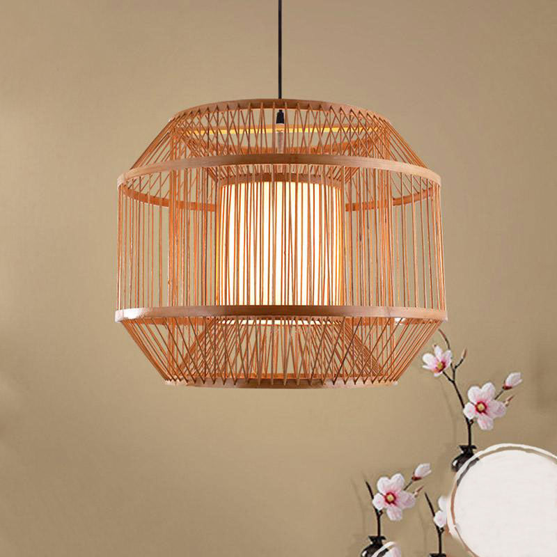 Bamboo PVC Lantern Lampshade Pendant Light By Artisan Living-3