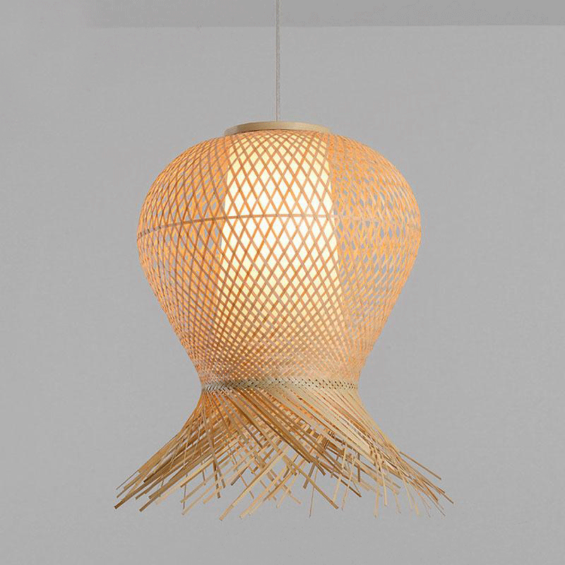 Bamboo Wicker Rattan Pendant Light By Artisan Living-4