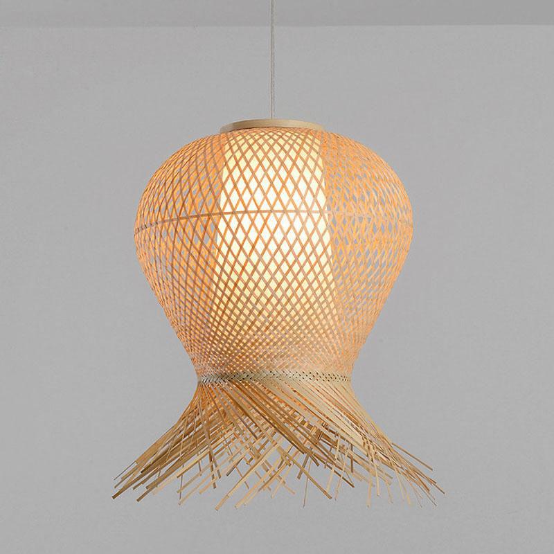Bamboo Wicker Rattan Pendant Light By Artisan Living-2