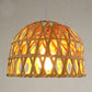Round Natural Coffee Bamboo Wicker Rattan Basket Pendant Light By Artisan Living-5