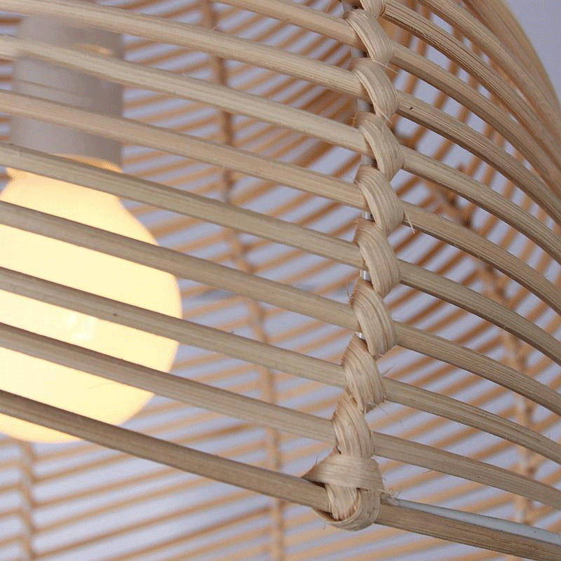 Natural Wicker Rattan Shade Snail Pendant Light By Artisan Living-2