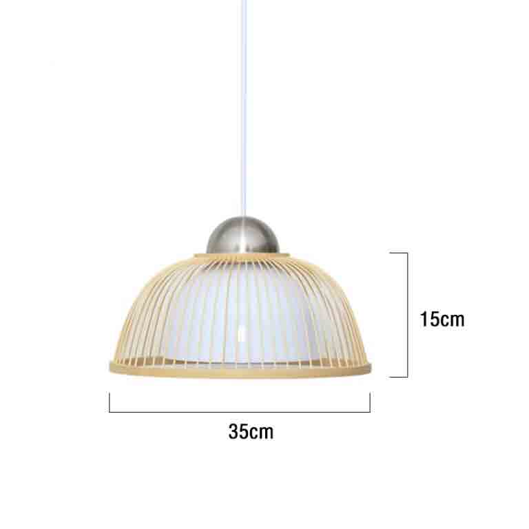 Small Bamboo Wicker Rattan Cover Shade Pendant Light By Artisan Living-7