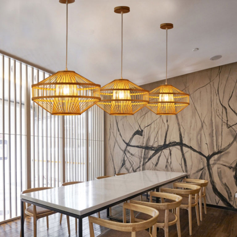 Bamboo Rattan Lantern Pendant Light By Artisan Living-6