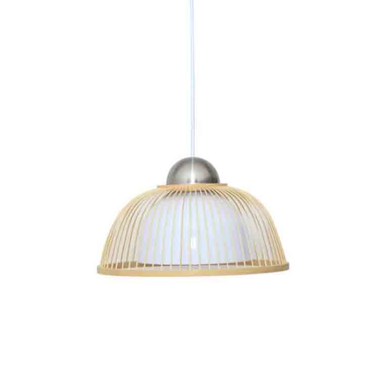 Small Bamboo Wicker Rattan Cover Shade Pendant Light By Artisan Living-2