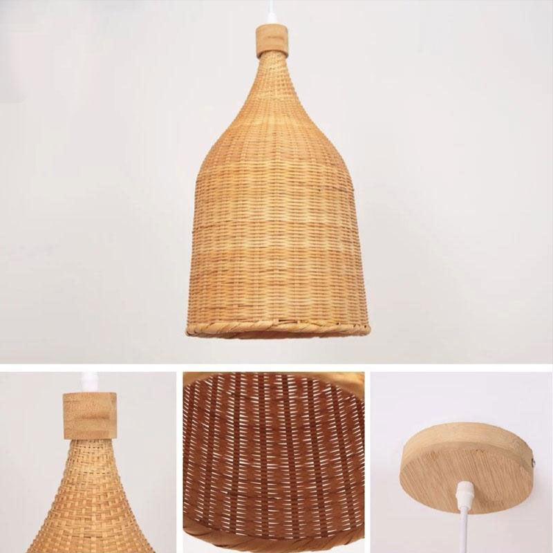 Bamboo Wicker Rattan Basket Shade Pendant Light By Artisan Living-3