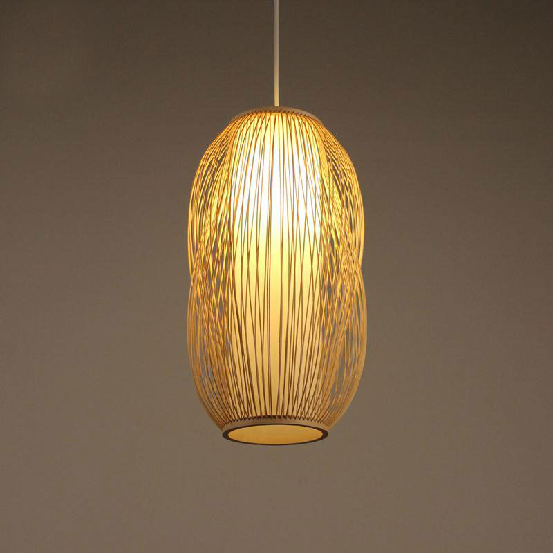 Bamboo PVC Lantern Shade Pendant Light By Artisan Living-4