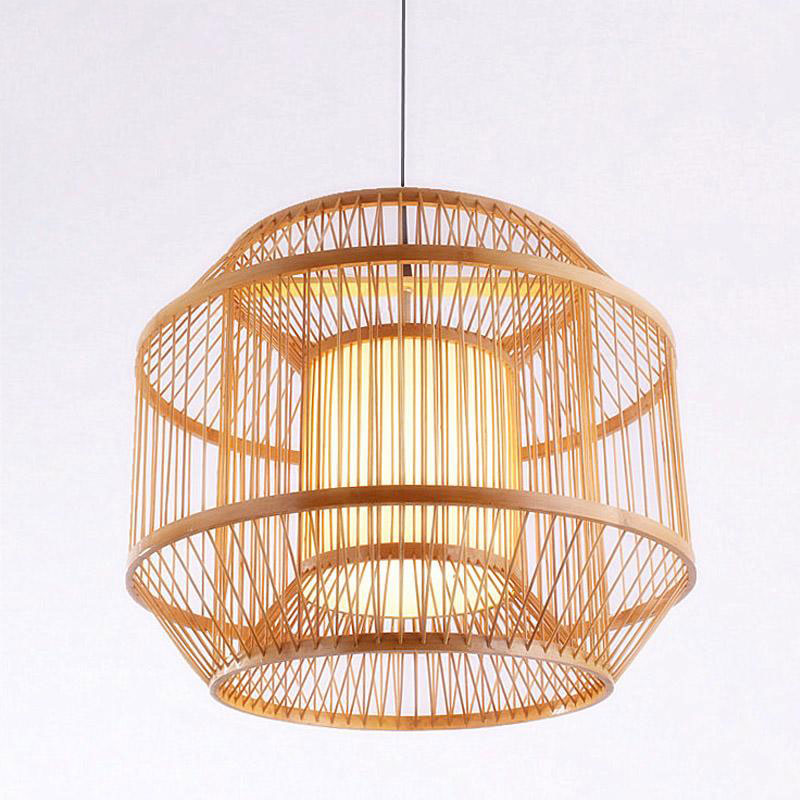 Bamboo PVC Lantern Lampshade Pendant Light By Artisan Living-4