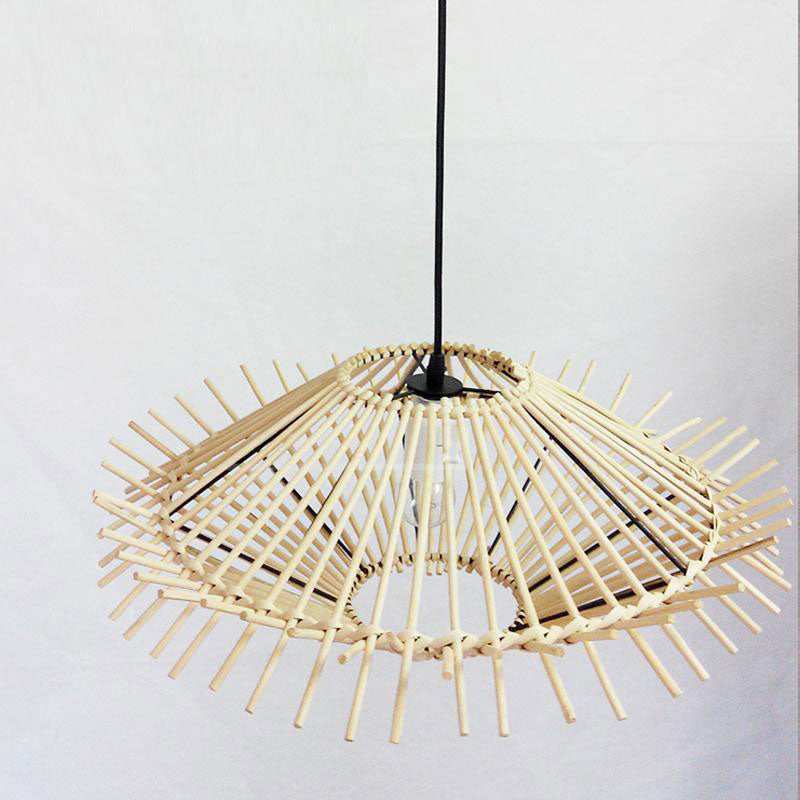 Wicker Rattan Hedgehog Lampshade Pendant Light By Artisan Living-3