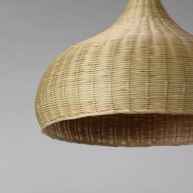 Bamboo Wicker Shade Rattan Fixtures Pendant Lights By Artisan Living-2