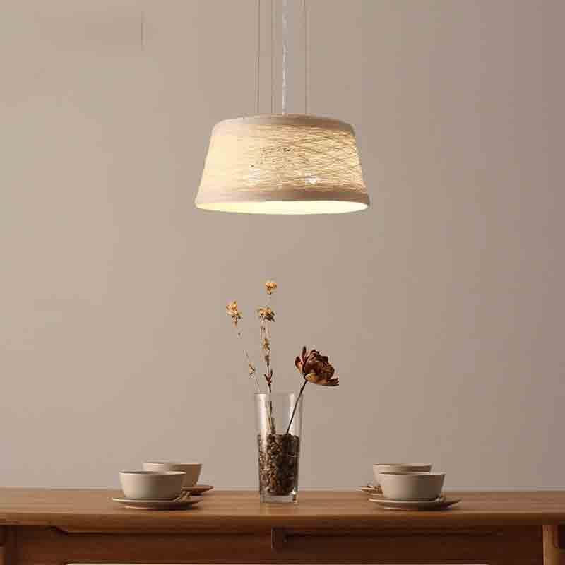 White Yellow Wicker Rattan Lampshade Pendant Light By Artisan Living-3