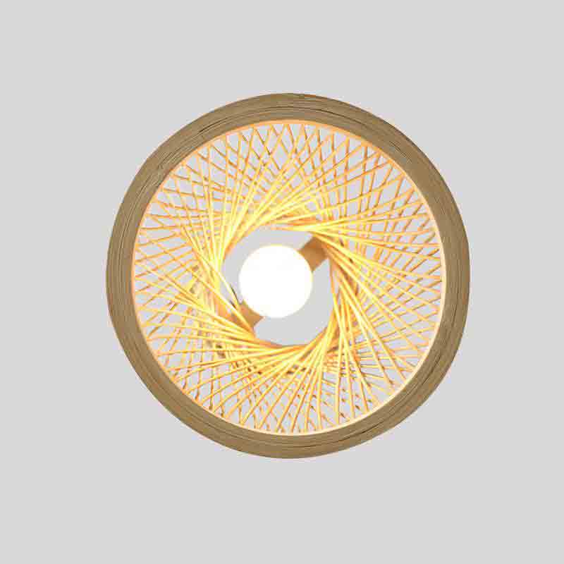Round Natural Wicker Pendant Light By Artisan Living-6