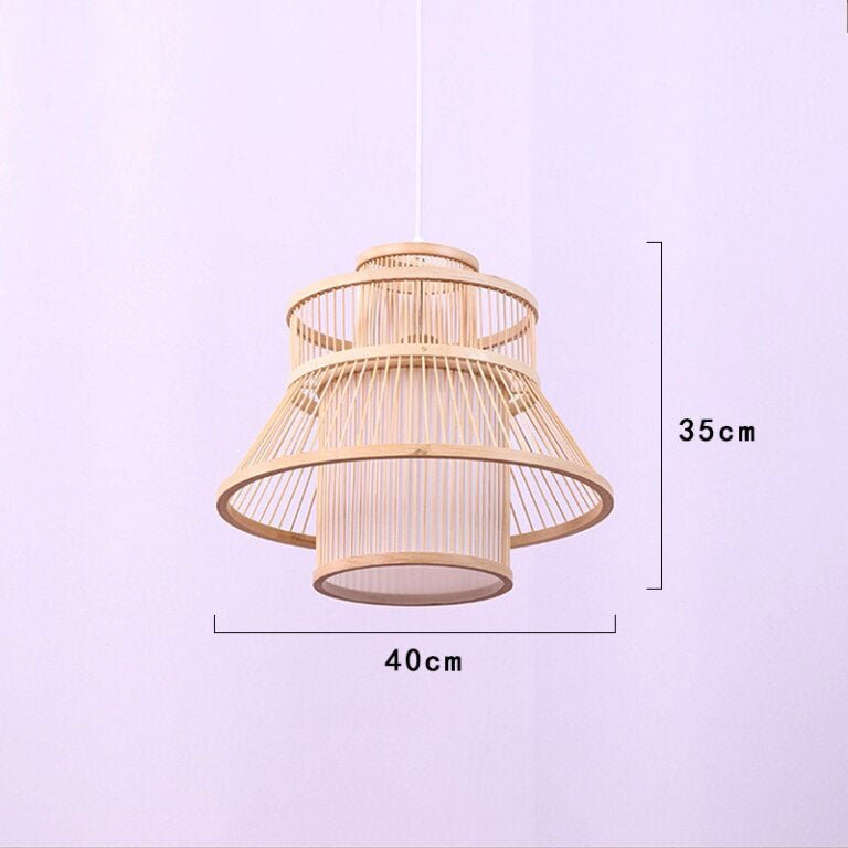 Bamboo Wicker Rattan Bloom Pendant Light By Artisan Living-12352-7