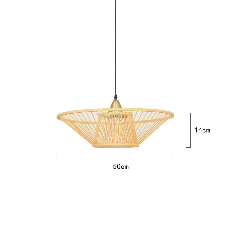 Round Bamboo Wicker Rattan Rod Pendant Light By Artisan Living-8