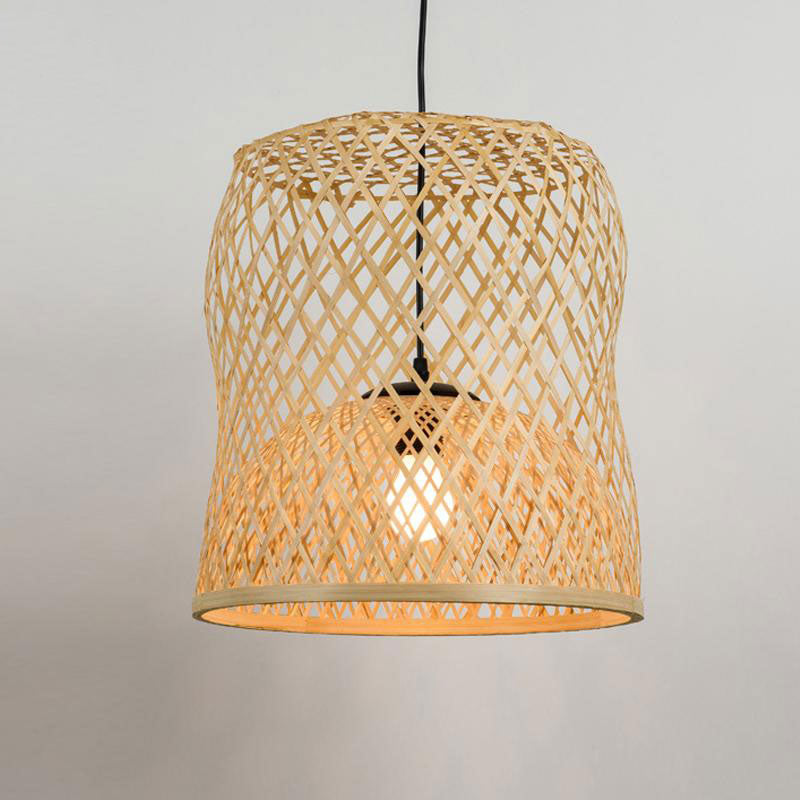 Bamboo Wicker Rattan Shade Pendant Light By Artisan Living-3