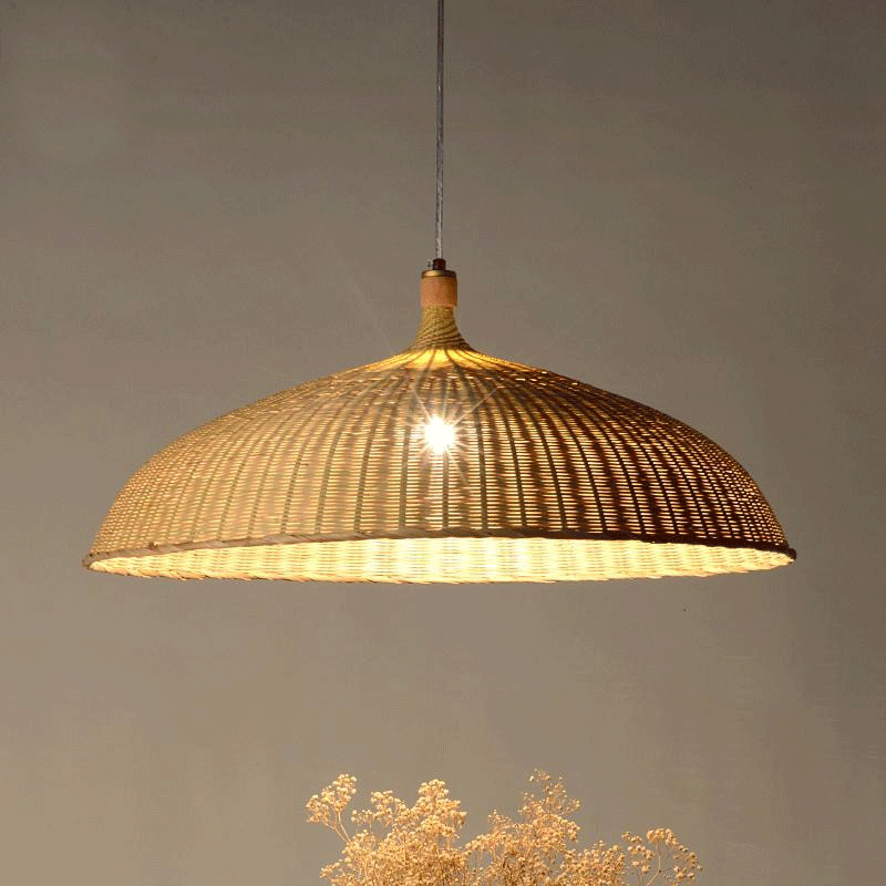 Bamboo Basket Rustic Pendant Lamp-5