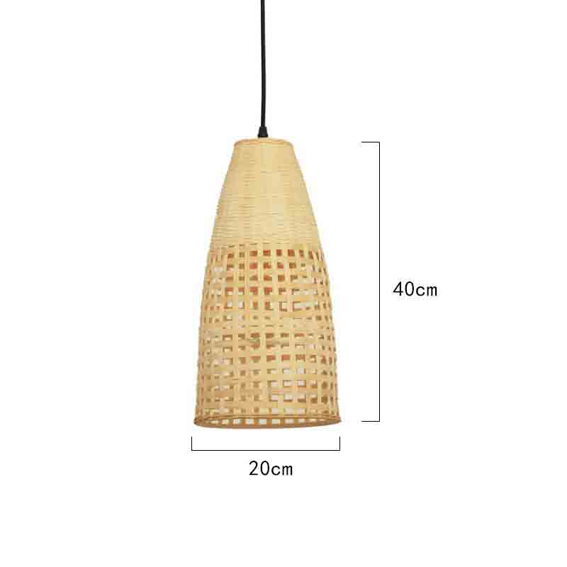 Bamboo Wicker Rattan Long Pendant Light By Artisan Living-6