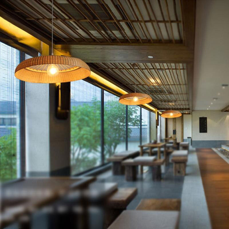 Bamboo Wheel Shaped Pendant Lamp-6