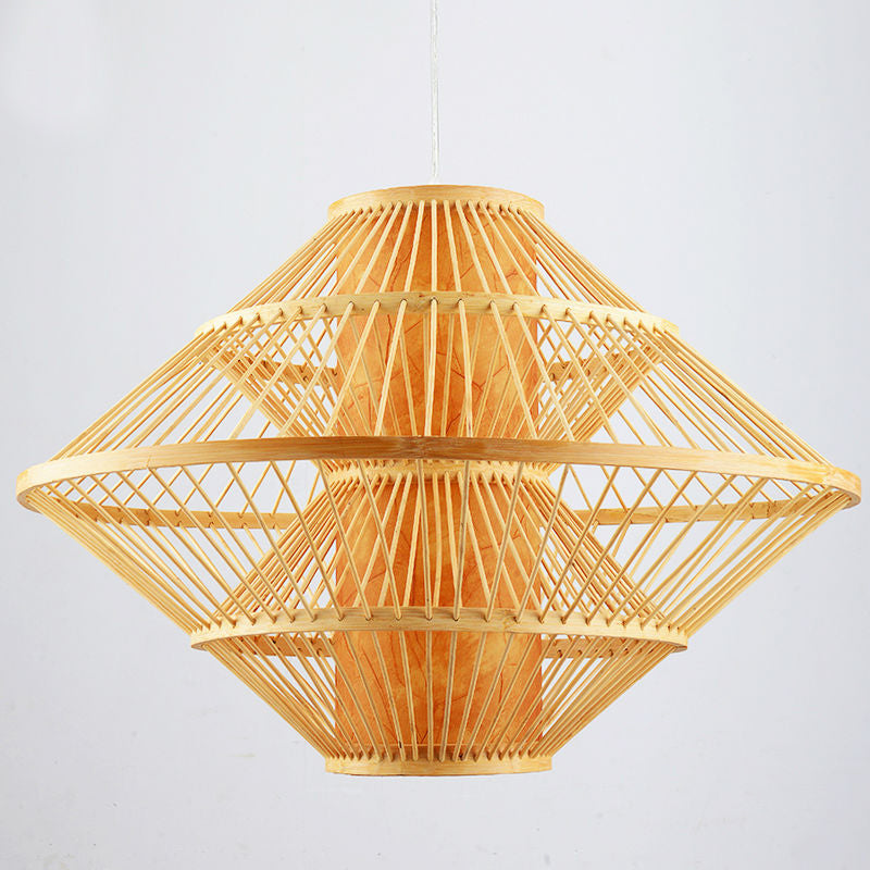 Big Bamboo Wicker Rattan Pendant Light By Artisan Living-3