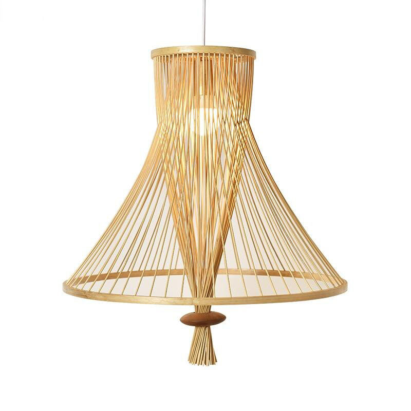 Bamboo Wicker Rattan Bundle Shade Pendant Light By Artisan Living-2