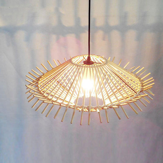 Wicker Rattan Hedgehog Lampshade Pendant Light By Artisan Living | ModishStore | Pendant Lamps