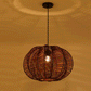 Wicker Rattan Shade Pumpkin Pendant Light By Artisan Living-5