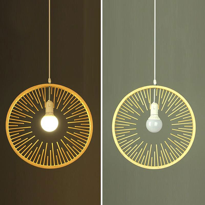 Bamboo Ring Wheel Lampshade Pendant Light By Artisan Living-3