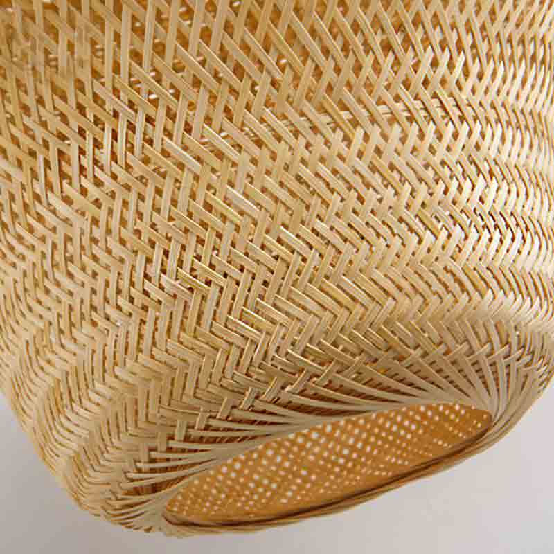 Bamboo Wicker Rattan Hat Cage Shade Pendant Light By Artisan Living-2