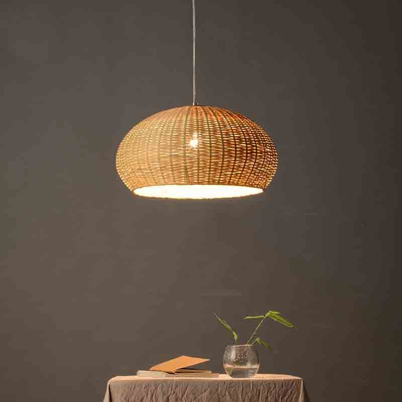 Bamboo Wicker Rattan Basket Pendant Light By Artisan Living | ModishStore | Pendant Lamps