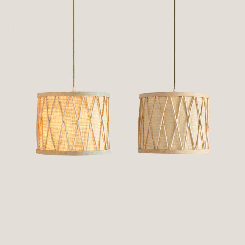 Bamboo Wicker Rattan Shade Pendant Light By Artisan Living-12322-3
