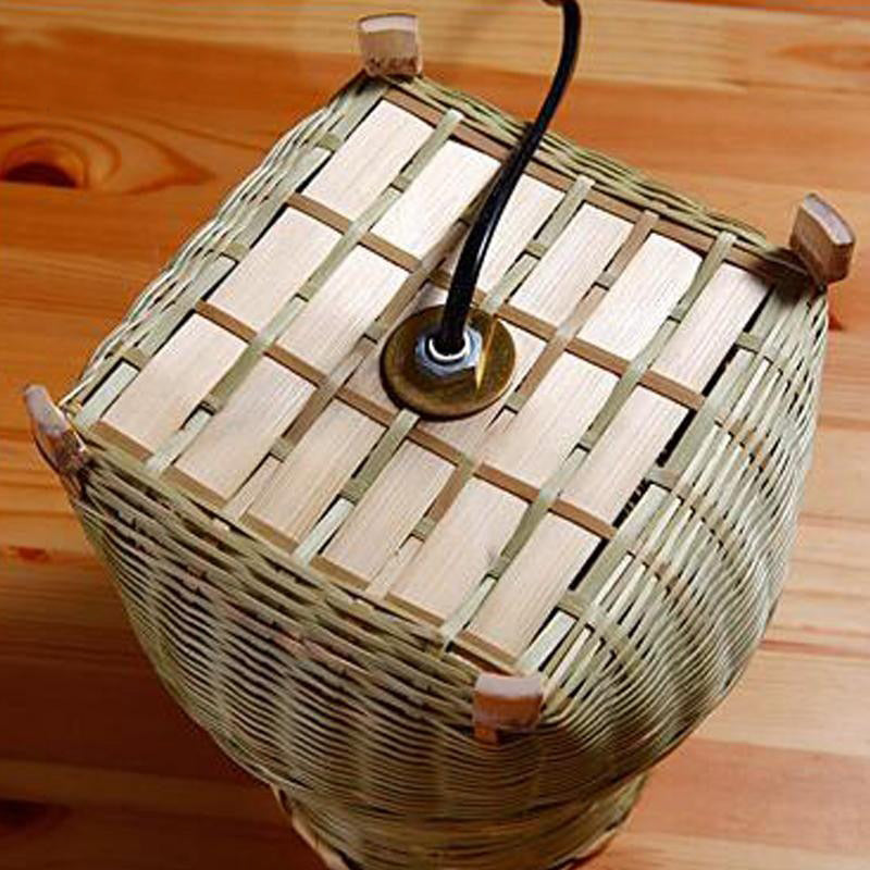 Mini Craft Bamboo Wicker Rattan Vase Shade Table Lamp By Artisan Living-4