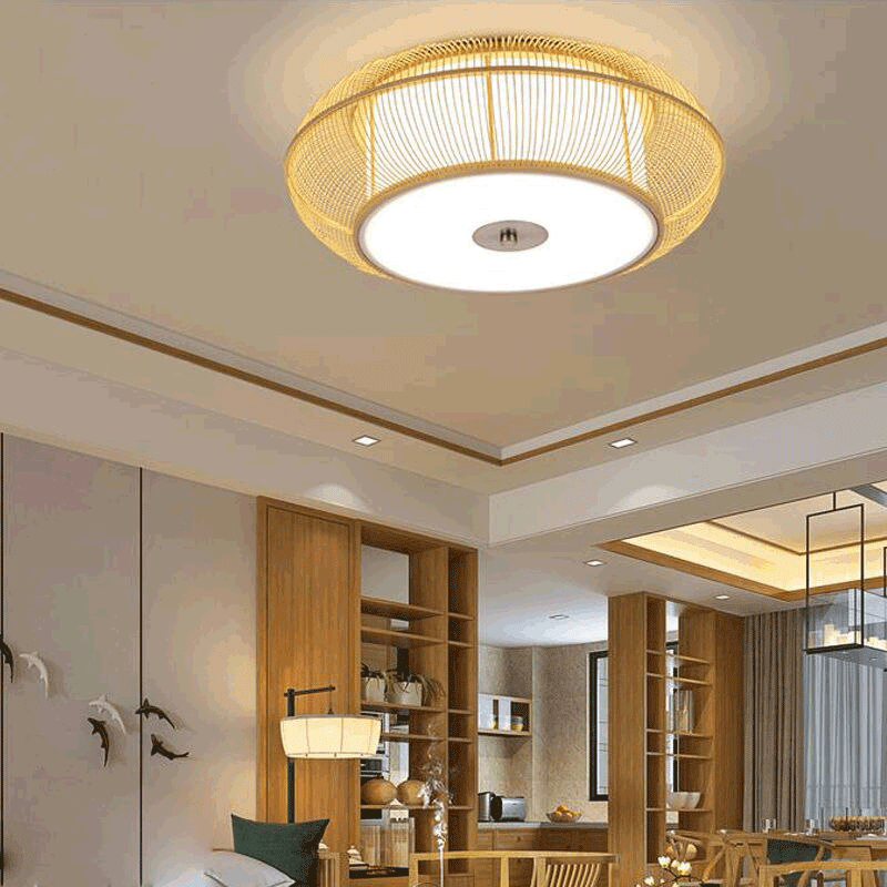 Bamboo Wicker Ceiling Light Fixture By Artisan Living-6