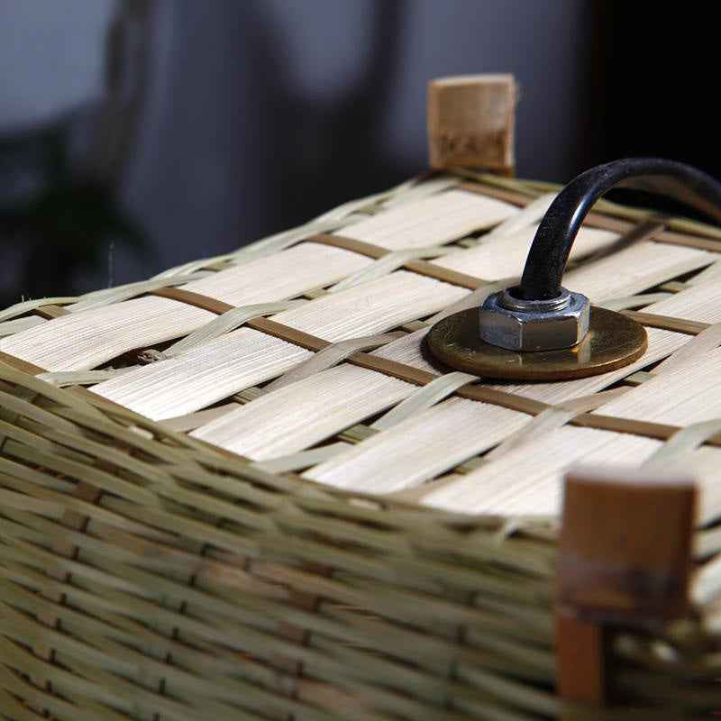 Mini Craft Bamboo Wicker Rattan Vase Shade Table Lamp By Artisan Living-5