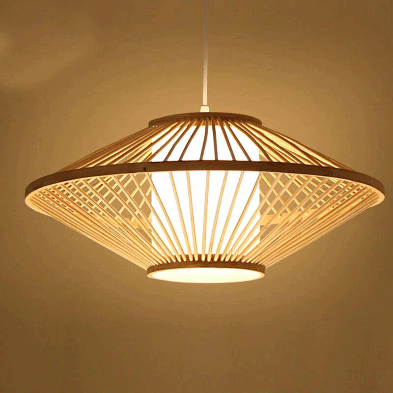 Bamboo Wicker Rattan Pendant Light By Artisan Living-4