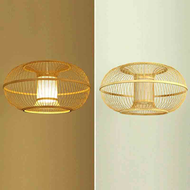 Bamboo Wicker Rattan Lampshade Pendant Light By Artisan Living-3