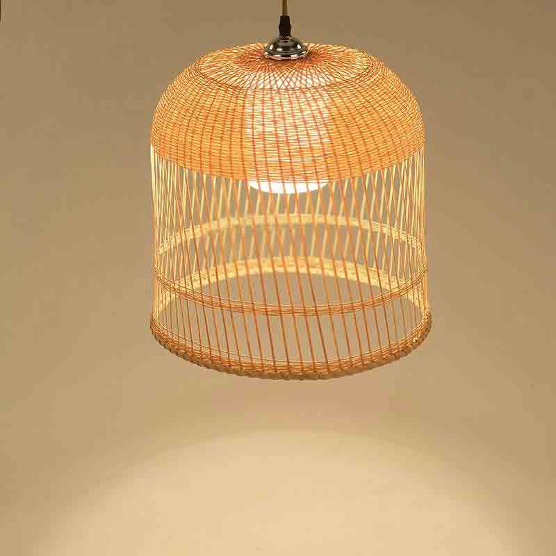 Bamboo Wicker Rattan Lampshade Birdcage Pendant Light By Artisan Living-4