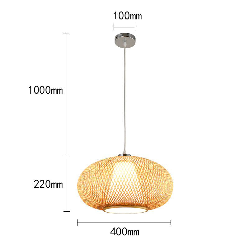 Bamboo Wicker Rattan Lantern Pendant Light By Artisan Living-6