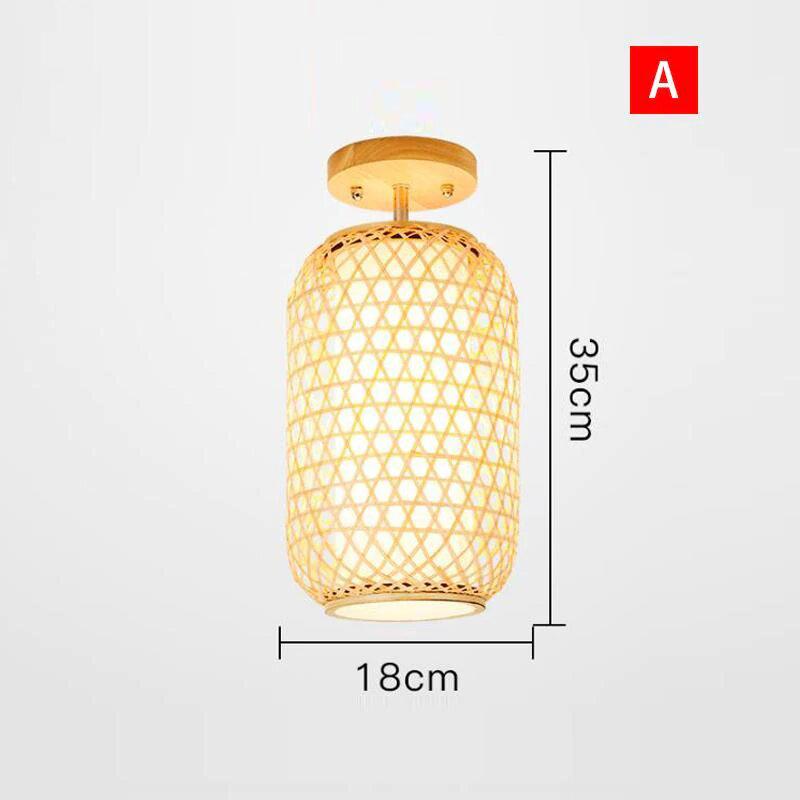 Natural Bamboo Wicker Rattan Shade Ceiling Light By Artisan Living-3