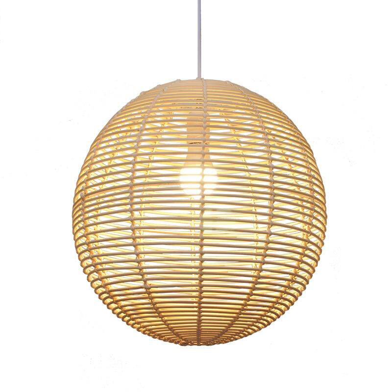 Wicker Rattan Ball Globe Sphere Shade Pendant Light By Artisan Living-4