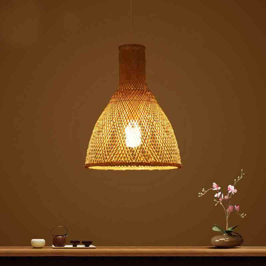 Bamboo Wicker Rattan Shade Pendant Light | ModishStore | Pendant Lamps