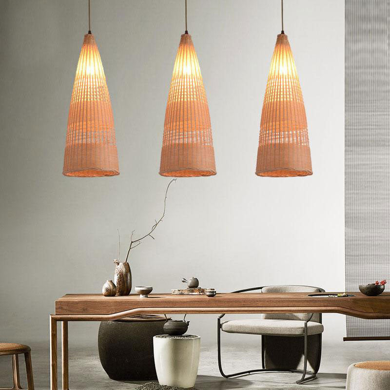 Bamboo Wicker Rattan Variety Shade Pendant Light By Artisan Living-5