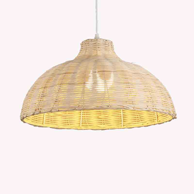 Round Natural Wicker Pendant Light By Artisan Living-4