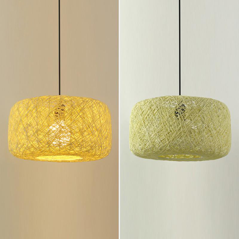 Round Wicker Rattan Shade Nest Pendant Light By Artisan Living-4