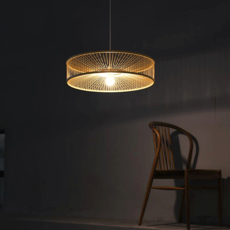 Bamboo Rustic Asian Pendant Lamp-4