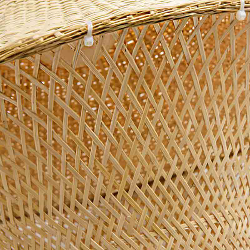 Bamboo Wicker Rattan Hat Cage Shade Pendant Light By Artisan Living-3